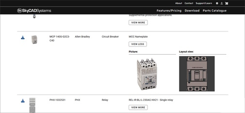 Online parts catalogue
