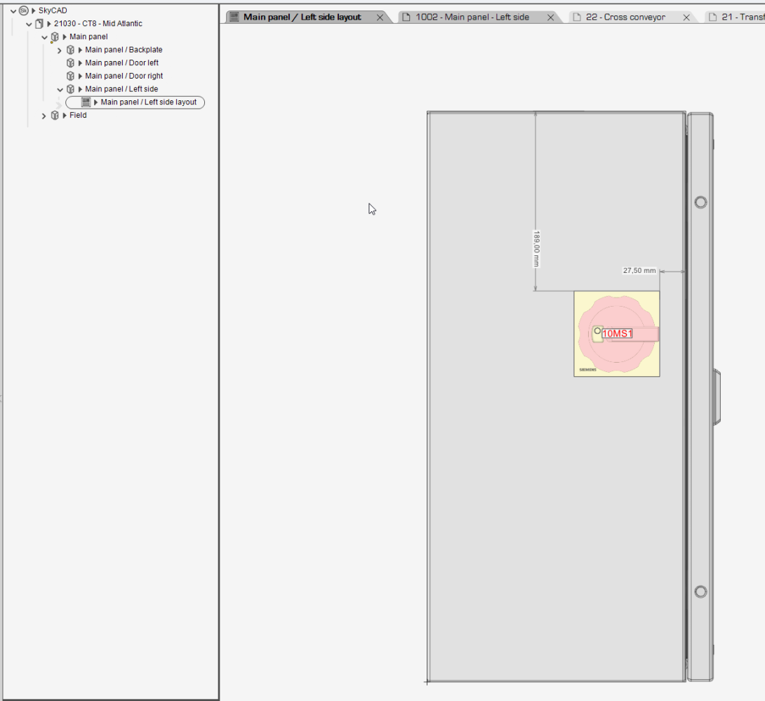 Dimension on sheet | SkyCAD - Electrical CAD software